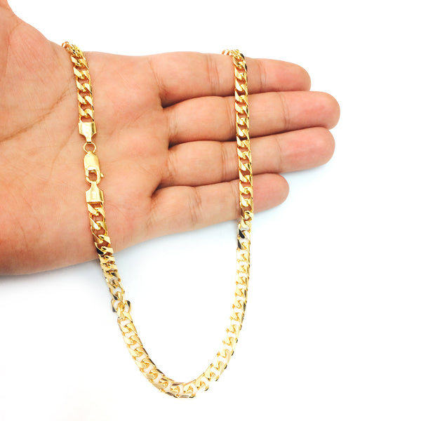 11mm Enamel Cuban Link Necklace Chain Orange/Gold 20 inch