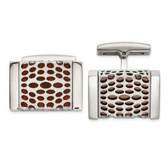 IBGoodman Stainless Steel Red Agate Cuff Links fine designer jewelry for men and women