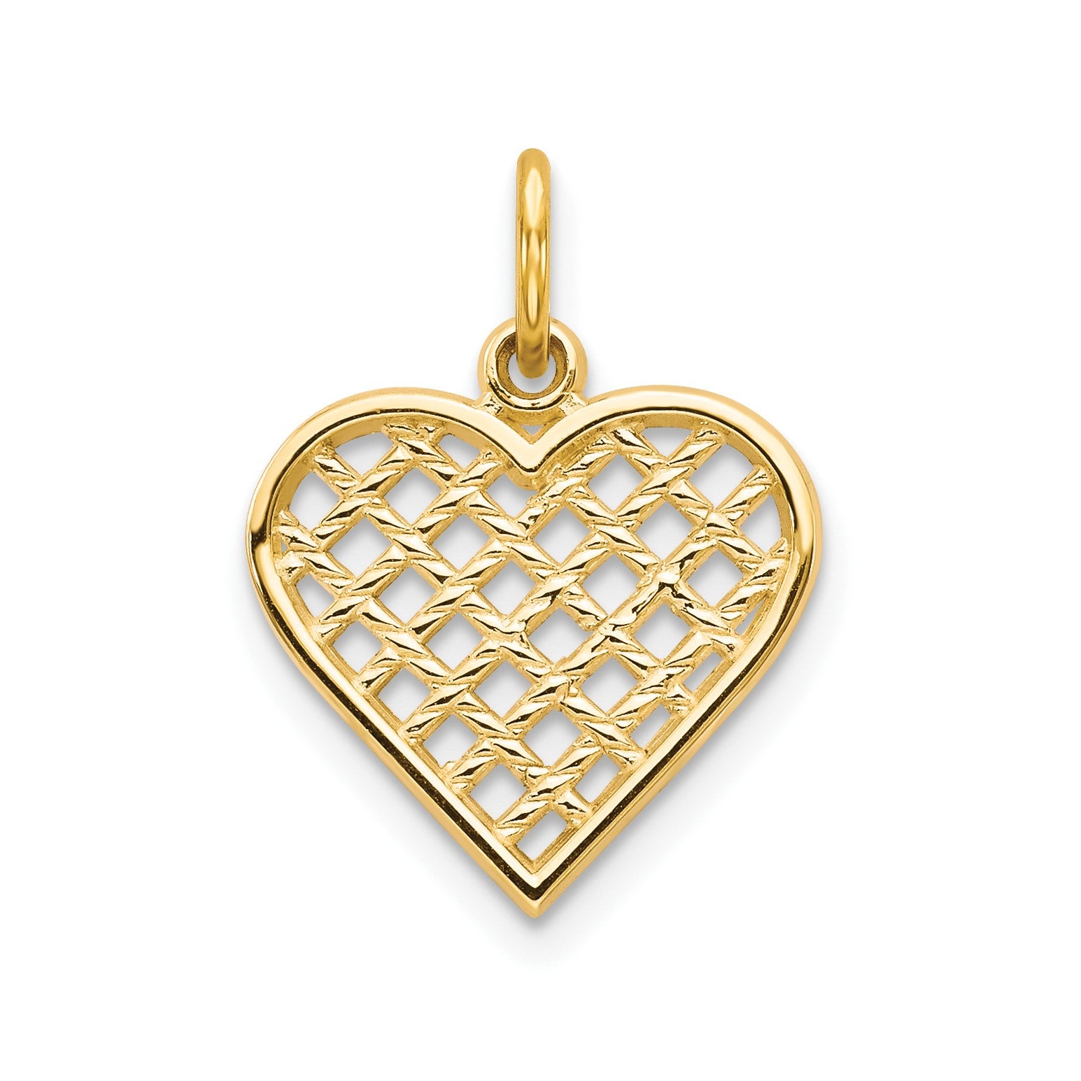 10k Yellow Gold Cross Design Heart Pendant,20x12mm fine designer jewelry for men and women