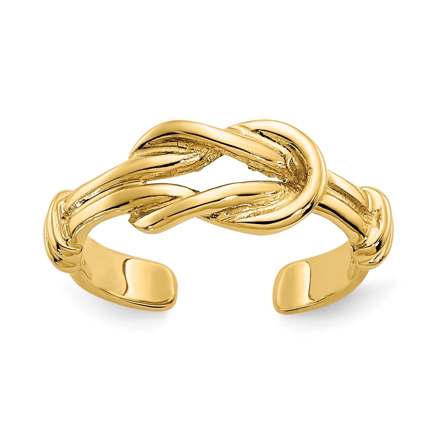 10K Real Yellow Solid Gold Double Knot Toe Summer Ring