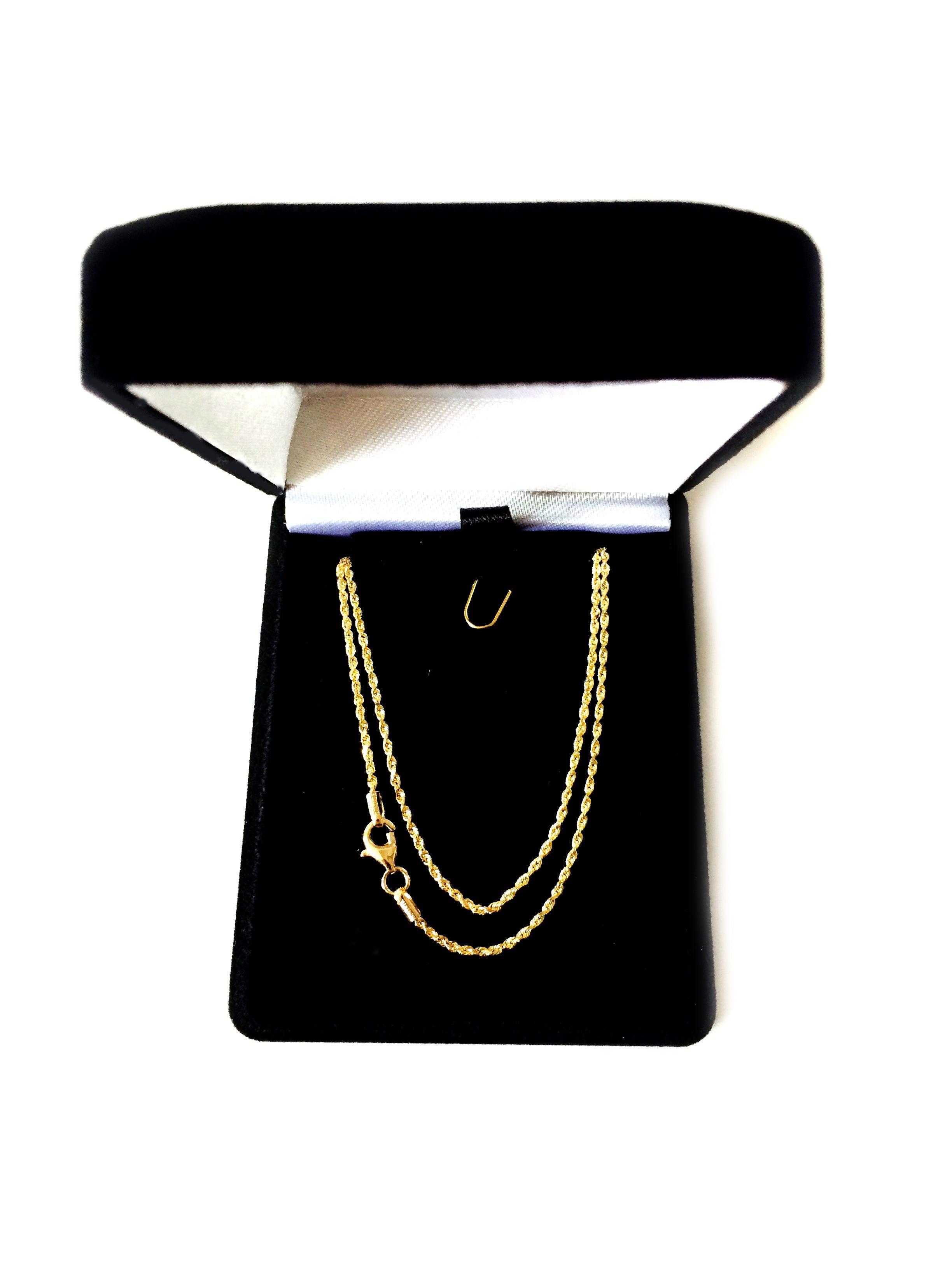 10k Yellow Real Solid Gold Diamond Cut Rope Chain Necklace, 1.25mm, 20