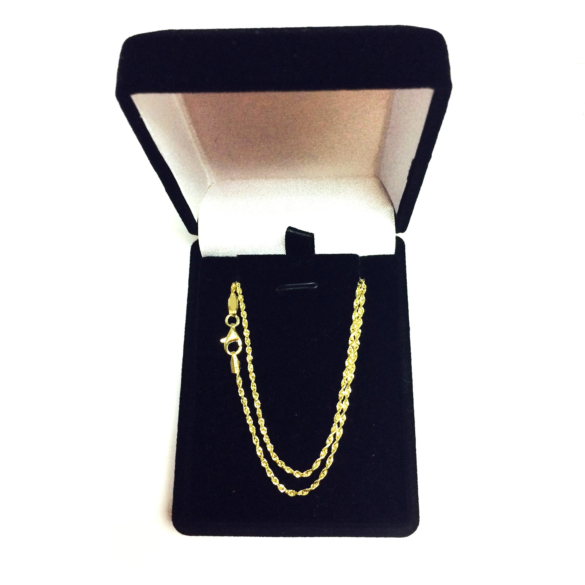 10k Yellow Real Solid Gold Diamond Cut Rope Chain Necklace, 1.5mm, 30