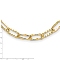 14k Real Yellow Gold Oval Link Paperclip Necklace, 6mm, 18