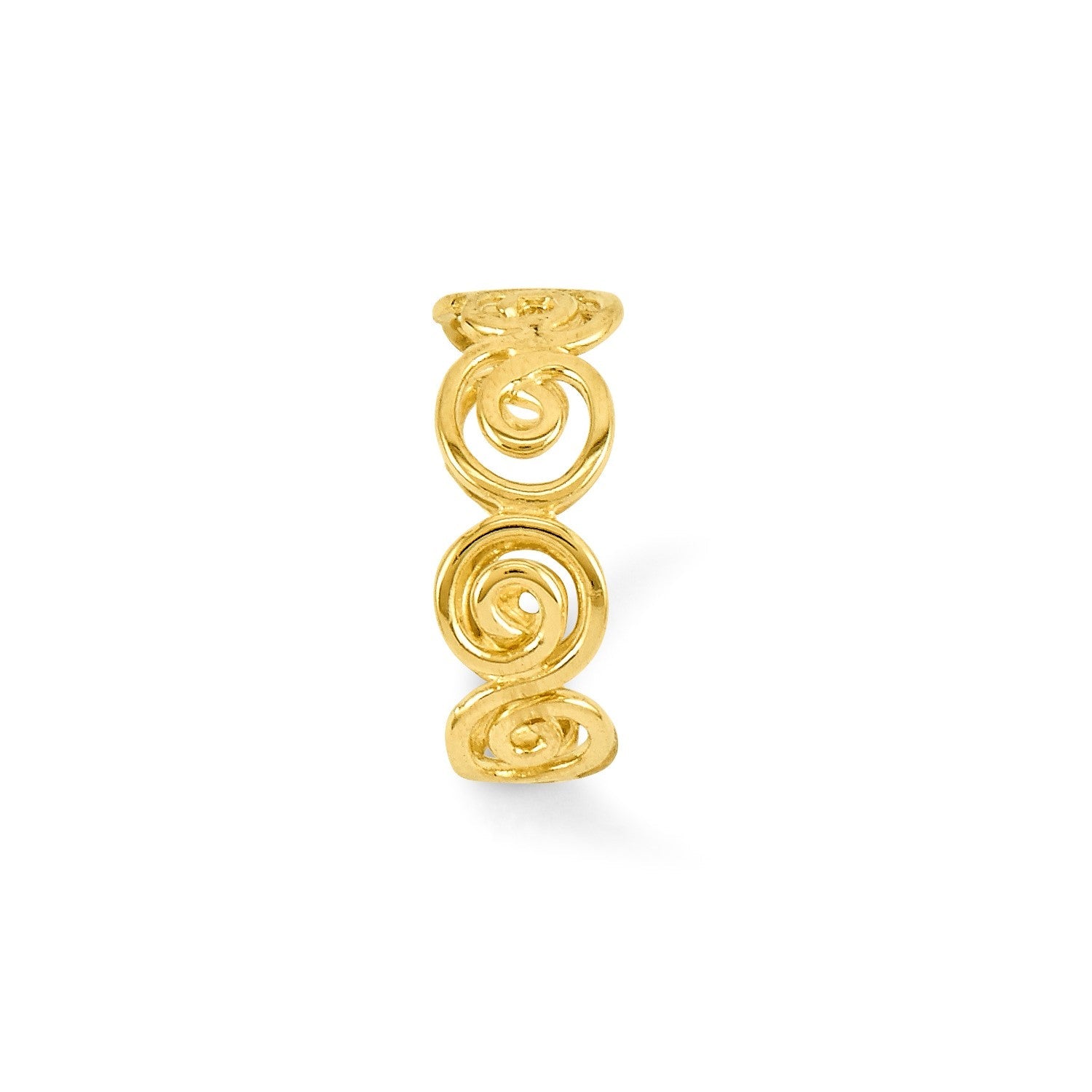 14k Real Yellow Gold Spiral Design Summer Toe Ring