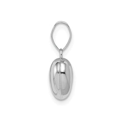 14k White Gold Puffed Heart Pendant, 14x10mm