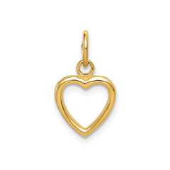 14K Yellow Gold High Polished Heart Pendant, 16x10mm