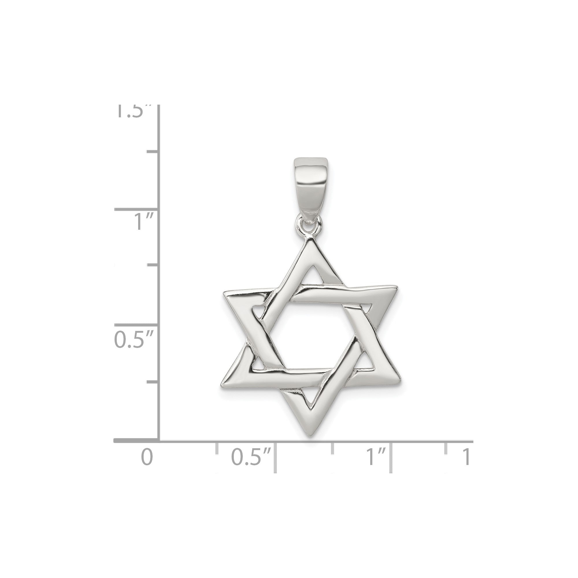 Real Sterling Silver Star of David Pendant Charm