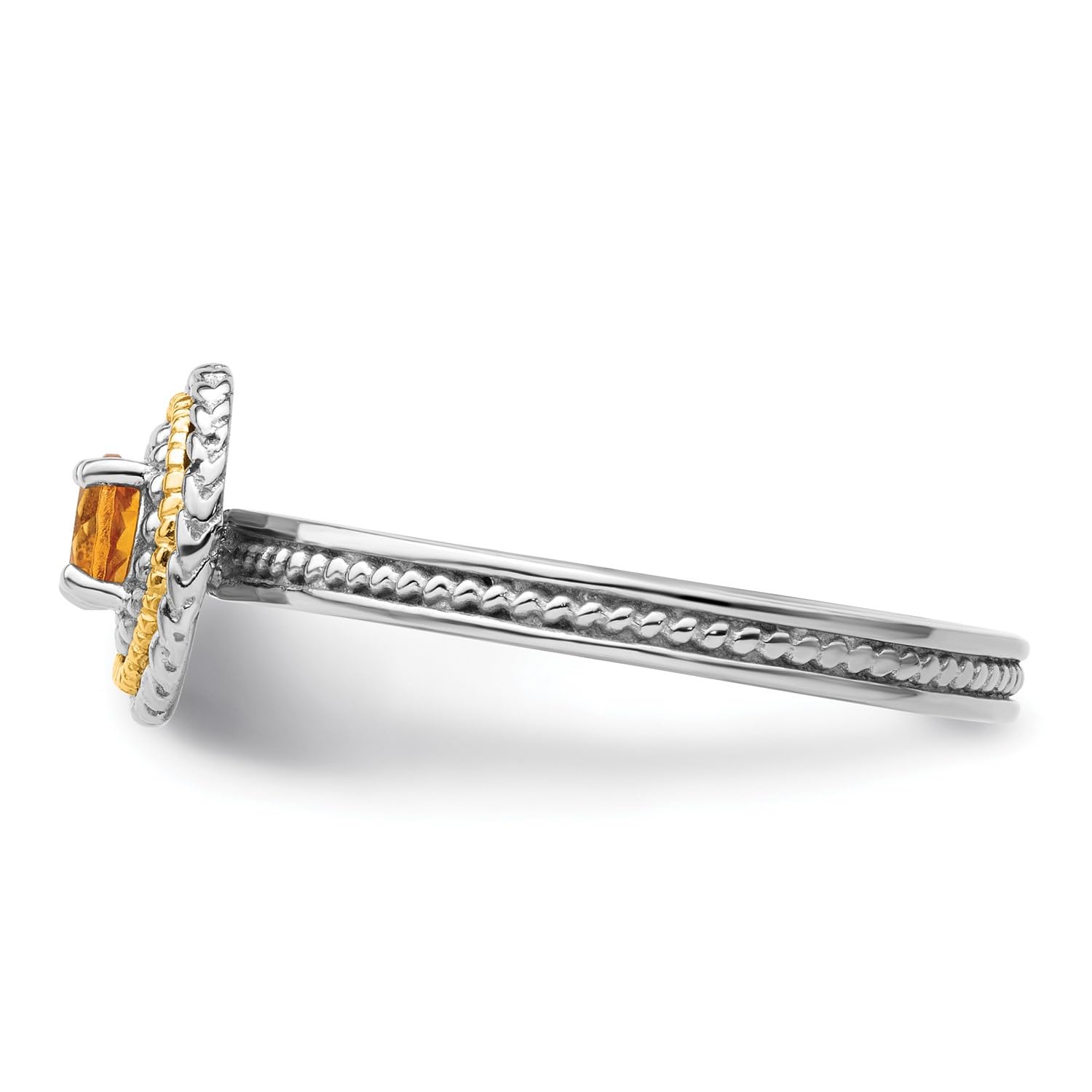 Sterling Silver and 14k Yellow Gold Stackable Expressions Sterling Silver Birthstone Ring (Citrine, 6)