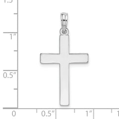 Sterling Silver Rhodium Plated Latin Cross Pendant, 24 x 16mm