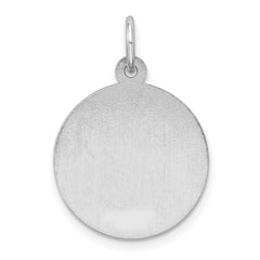 14k White Gold Red Enamel Medical Alert Disc Pendant, 15mm