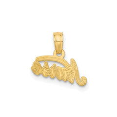 14k Yellow Gold Registered Nurse Pendant, 12x 2mm