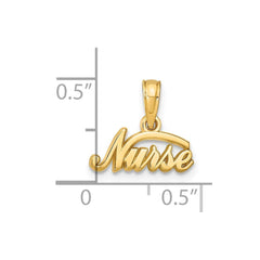 14k Yellow Gold Registered Nurse Pendant, 12x 2mm