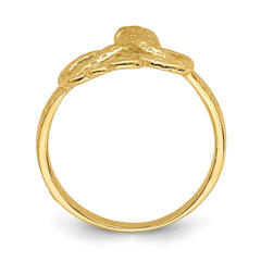 14k Yellow Solid Gold Snake Ring, Size 7