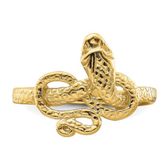 14k Yellow Solid Gold Snake Ring, Size 7