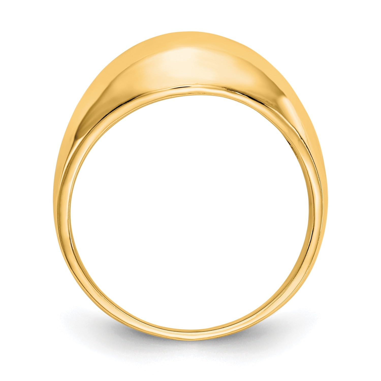 10K Yellow Gold Polished Dome Ring, Size 6