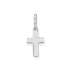 14K White Gold Small Cross Pendant, 16x7mm