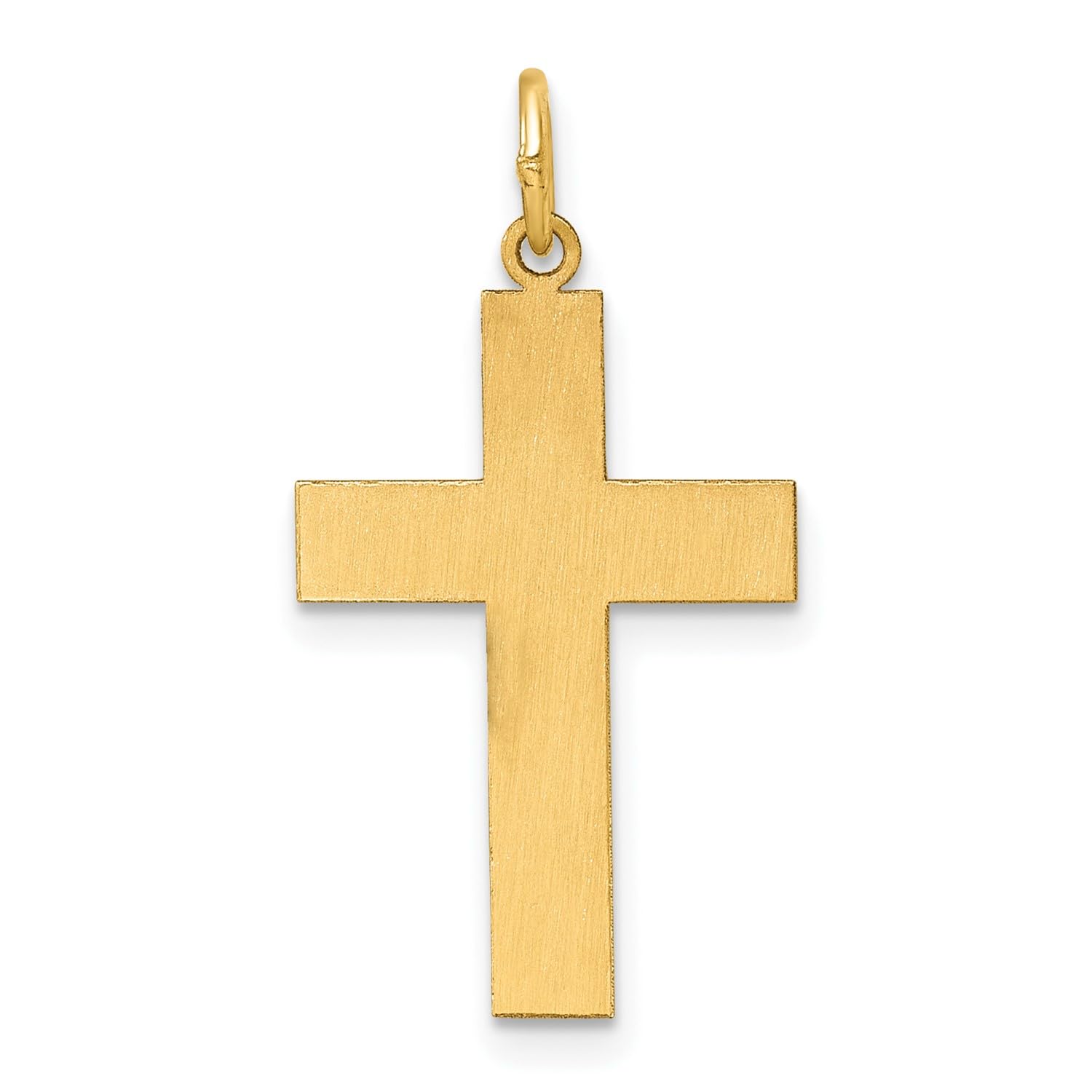 14k Yellow Gold High Polish Cross Pendant, 1 x 0.5 inches