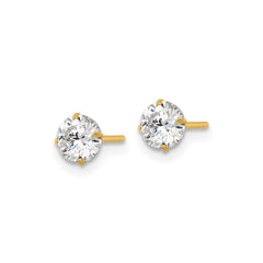 14k Yellow Gold 5mm CZ Stud Earrings