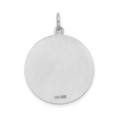 Sterling Silver Medical Alert Disc Pendant, 25mm