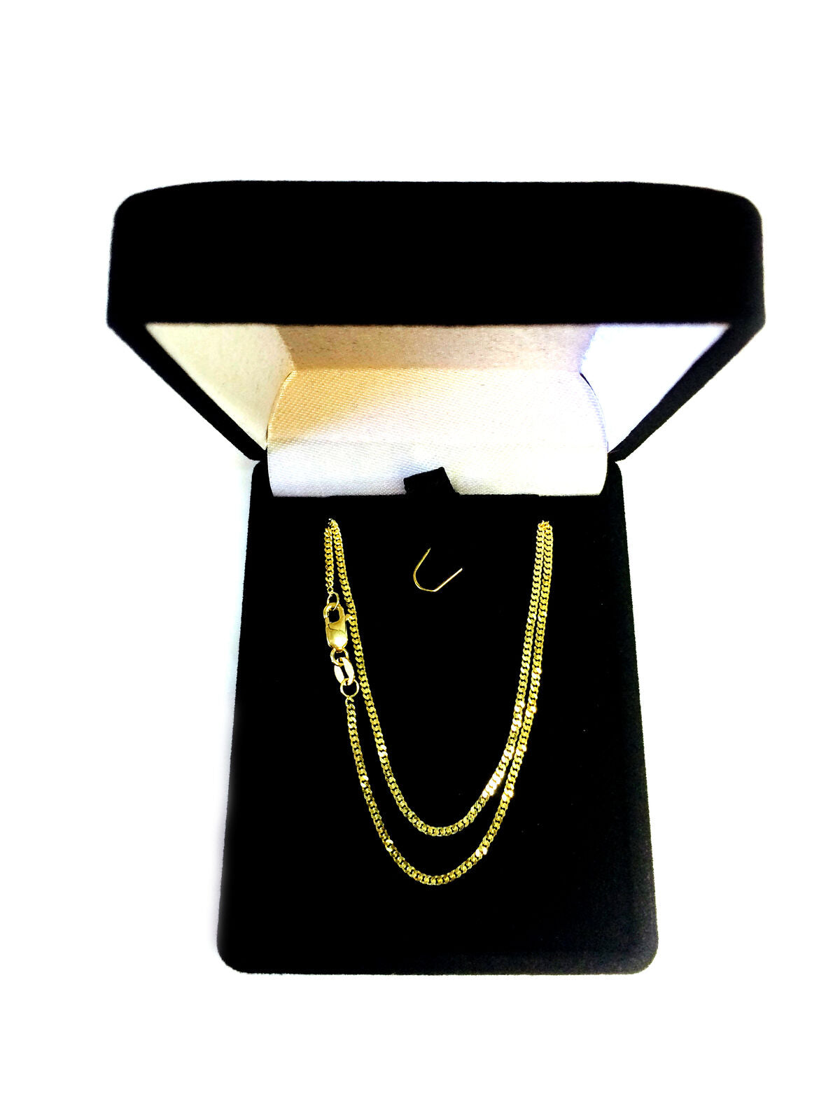 14k Yellow Gold Gourmette Chain Necklace, 1.5mm