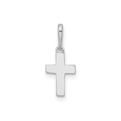 14K White Gold Small Cross Pendant, 16x7mm