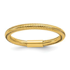 14k Yellow Gold Mesh Stretch Adjustable Band Ring