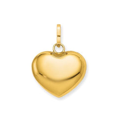 Jewelry Affairs 14K Yellow Gold Puffed Heart Pendant, 16x12mm