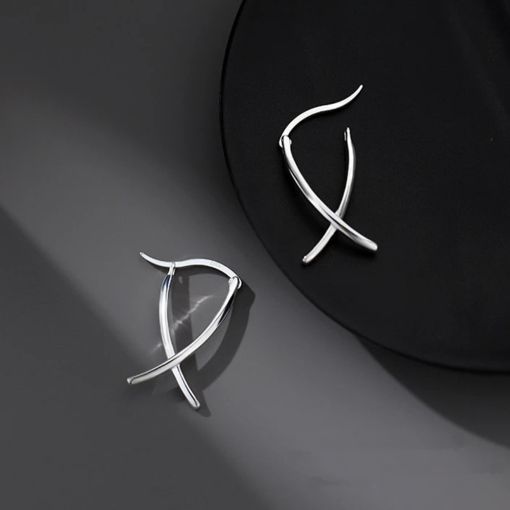 CROSS LINE EARRINGS fine designer jewelry for men and women