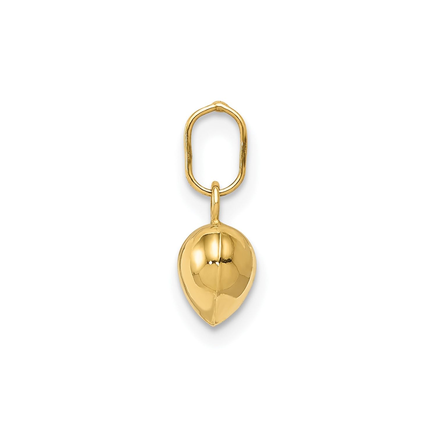 Jewelry Affairs 14K Yellow Gold 3-D Puffed Heart Charm Pendant, 12x7mm