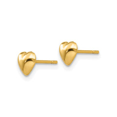 14K Yellow Gold Heart Design Post Stud Earrings, 5x5mm