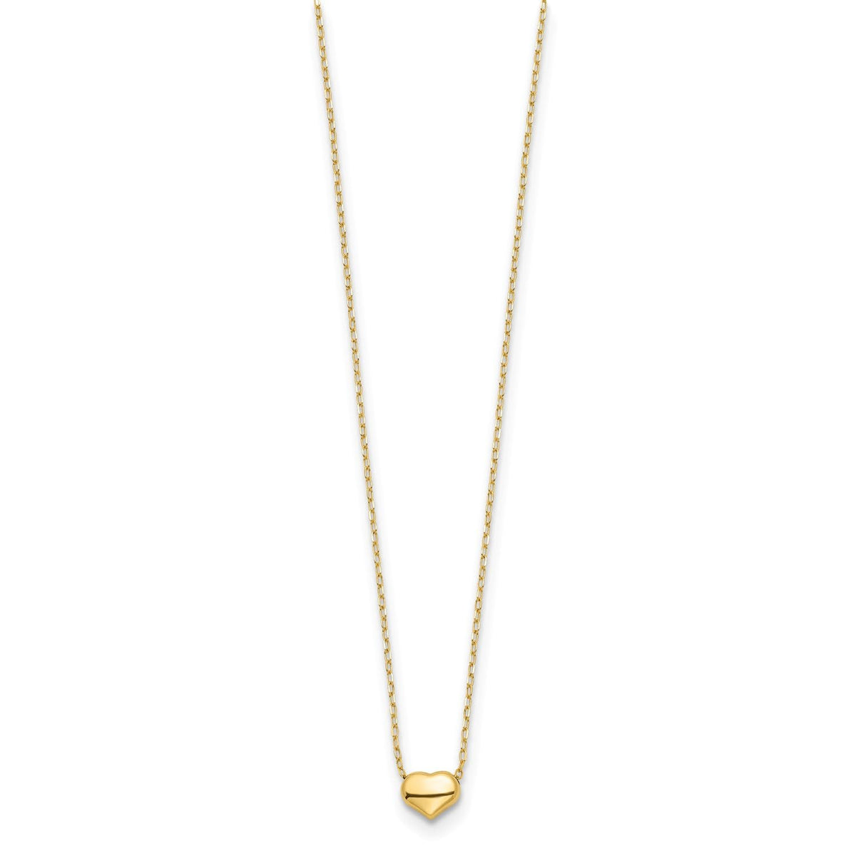 Jewelry Affairs 14k Yellow Gold Dainty Heart Pendant Chain Necklace, 16.5 inches