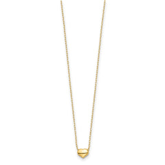 Jewelry Affairs 14k Yellow Gold Dainty Heart Pendant Chain Necklace, 16.5 inches