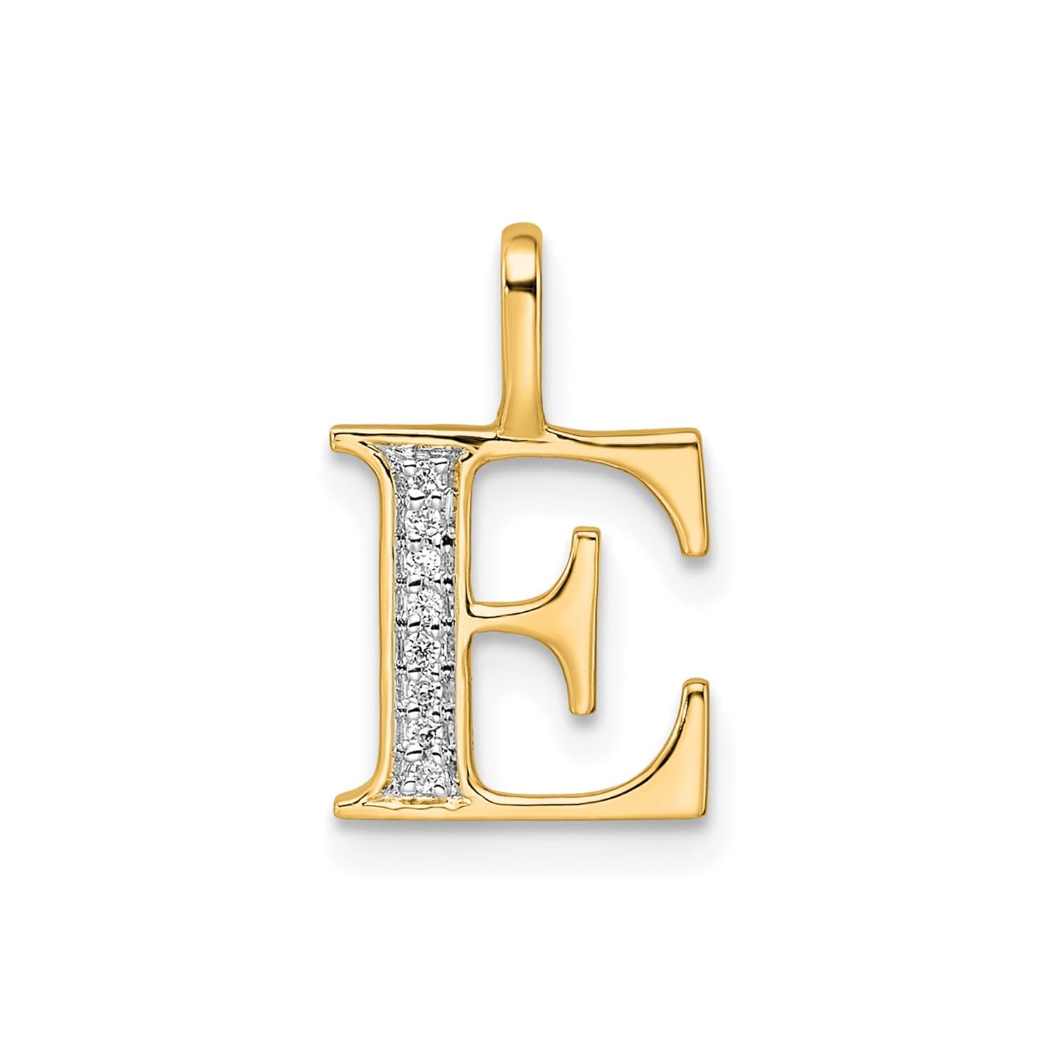 14K Yellow Gold Initial Monogram Letter Diamond Pendant