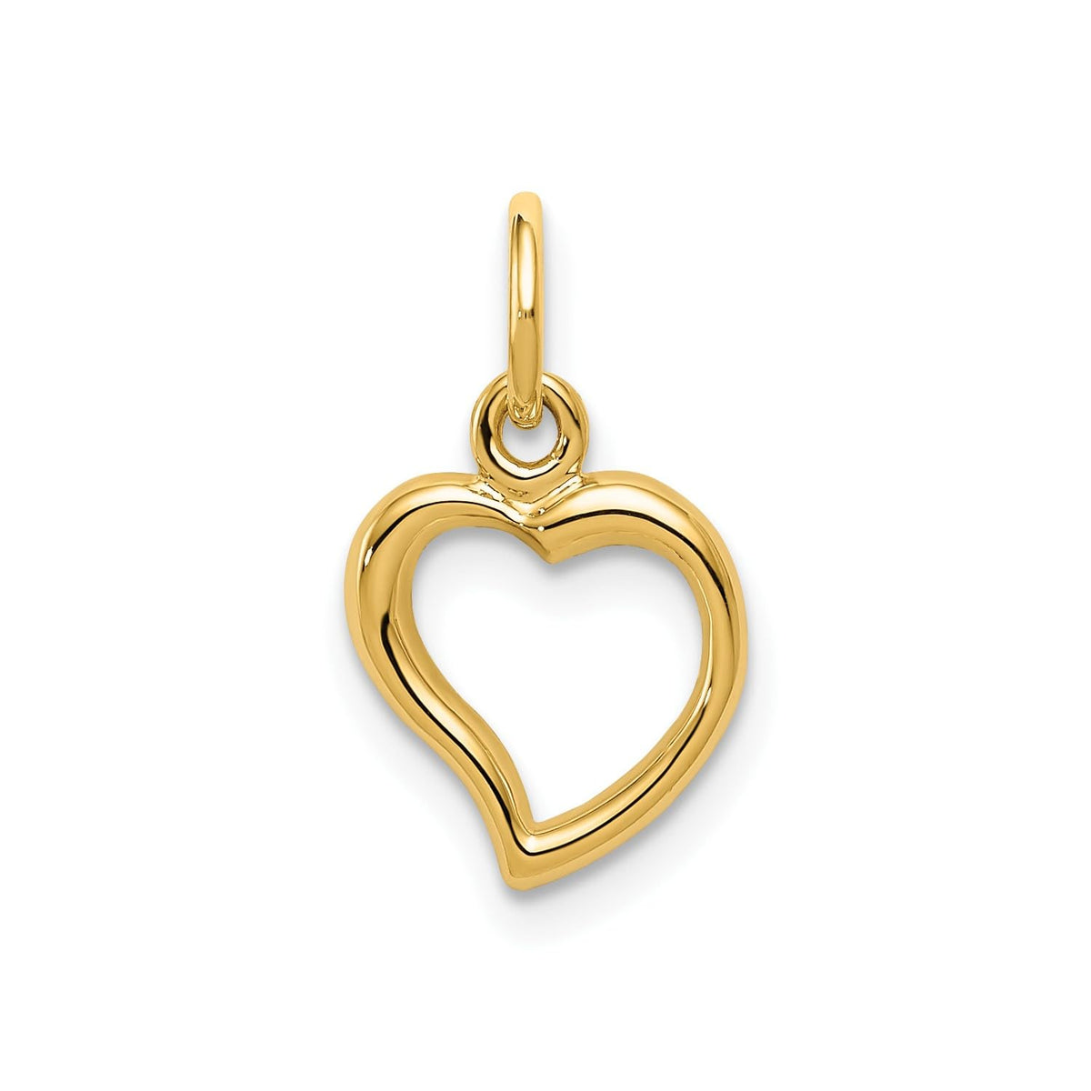 Jewelry Affairs 14K Yellow Gold Heart Pendant Charm, High Polished, 16x9mm