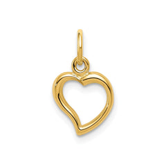 Jewelry Affairs 14K Yellow Gold Heart Pendant Charm, High Polished, 16x9mm