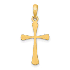 Jewelry Affairs Yellow Gold Cross Pendant, High Polished Beveled Tips, 25x13mm (14k)