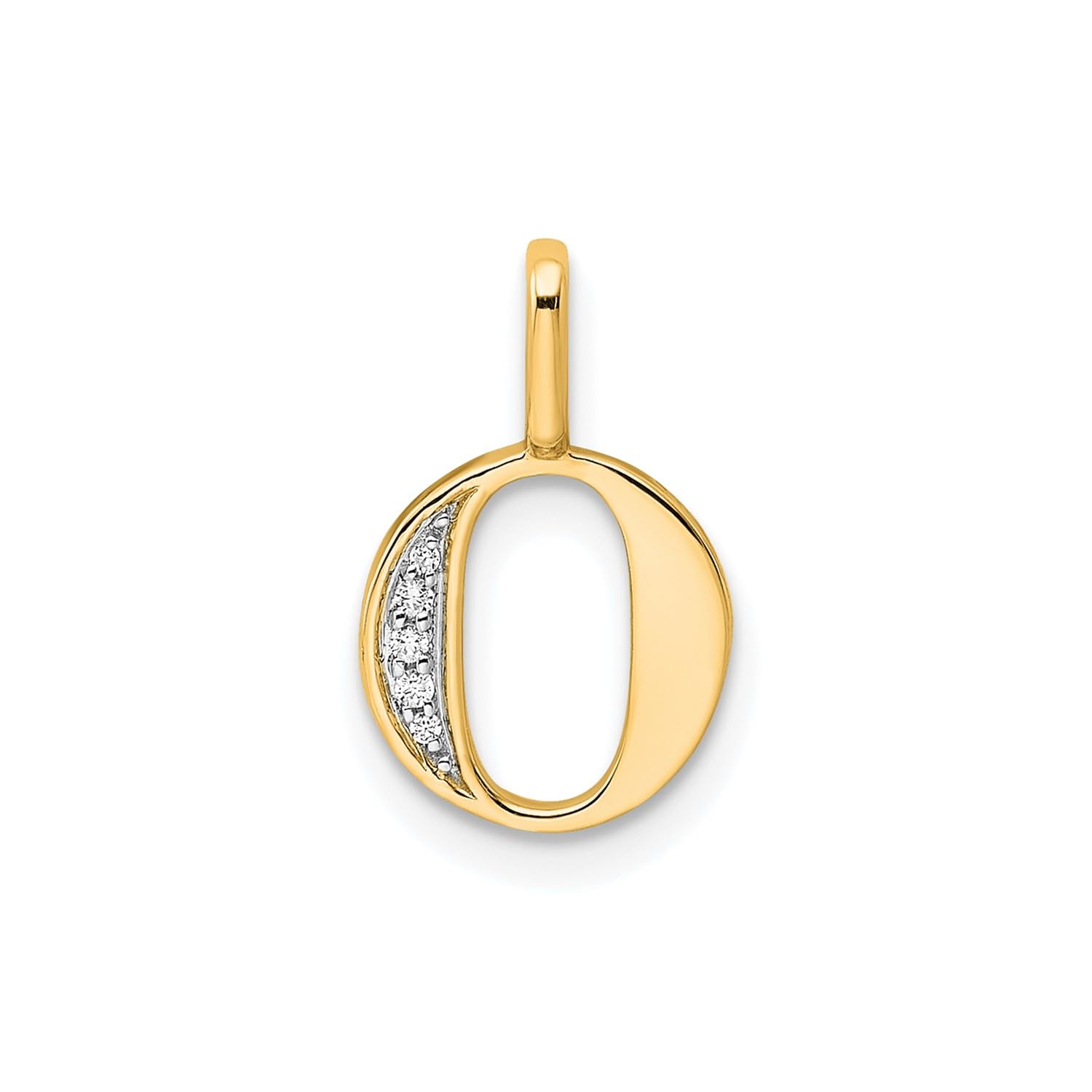 14K Yellow Gold Initial Monogram Letter Diamond Pendant