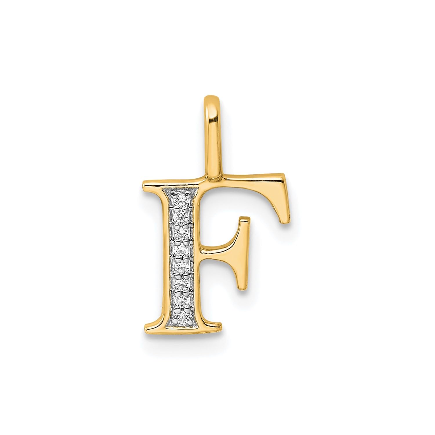 14K Yellow Gold Initial Monogram Letter Diamond Pendant