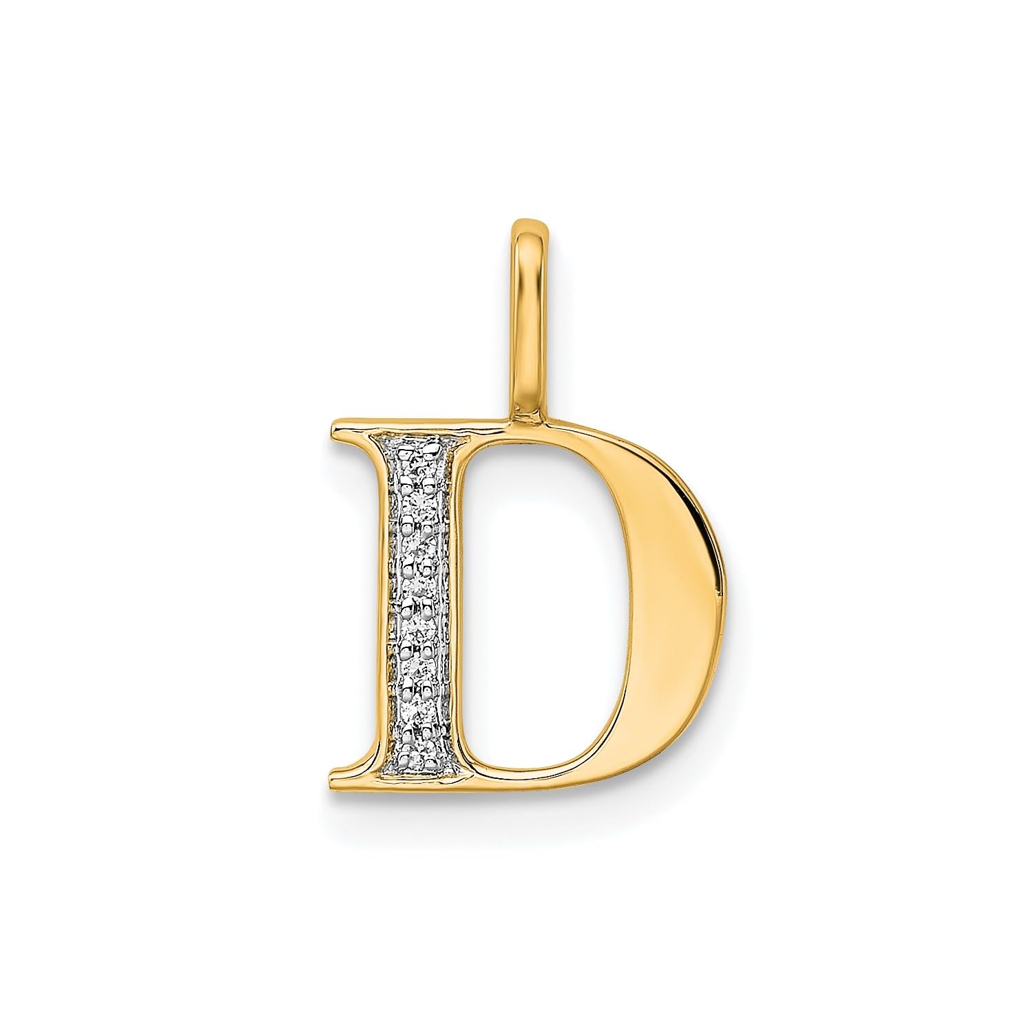 14K Yellow Gold Initial Monogram Letter Diamond Pendant