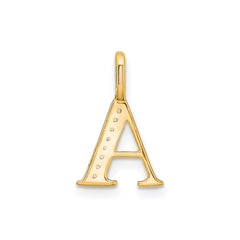 14K Yellow Gold Initial Monogram Letter Diamond Pendant