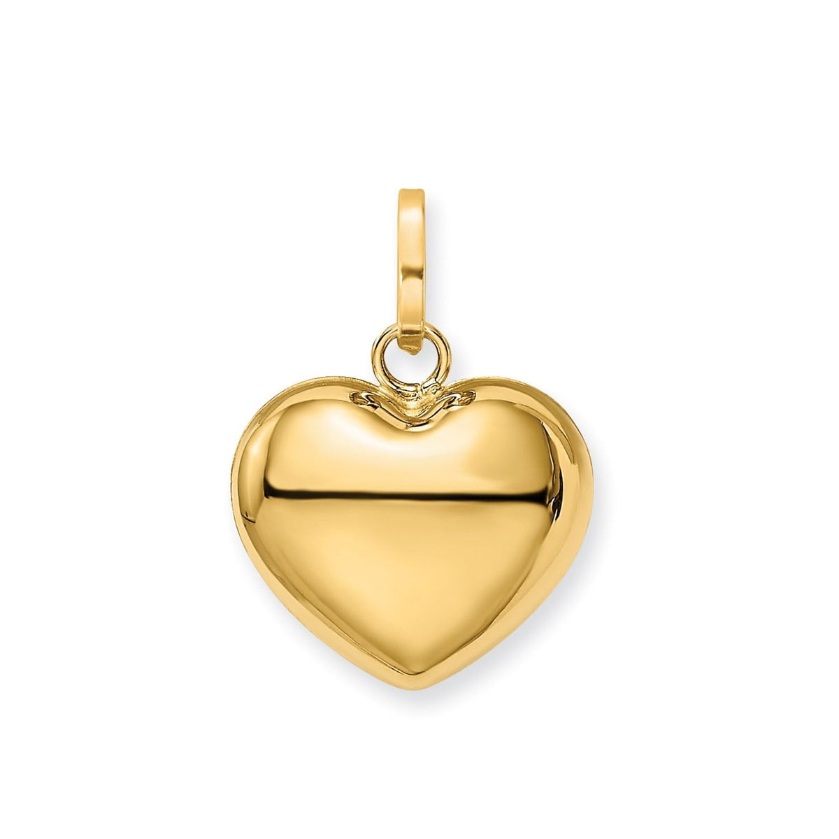 Jewelry Affairs 14K Yellow Gold Puffed Heart Pendant, 16x12mm