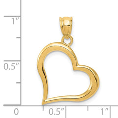 Jewelry Affairs 14K Yellow Gold Open Heart Pendant, Dangle Style, 25x19mm