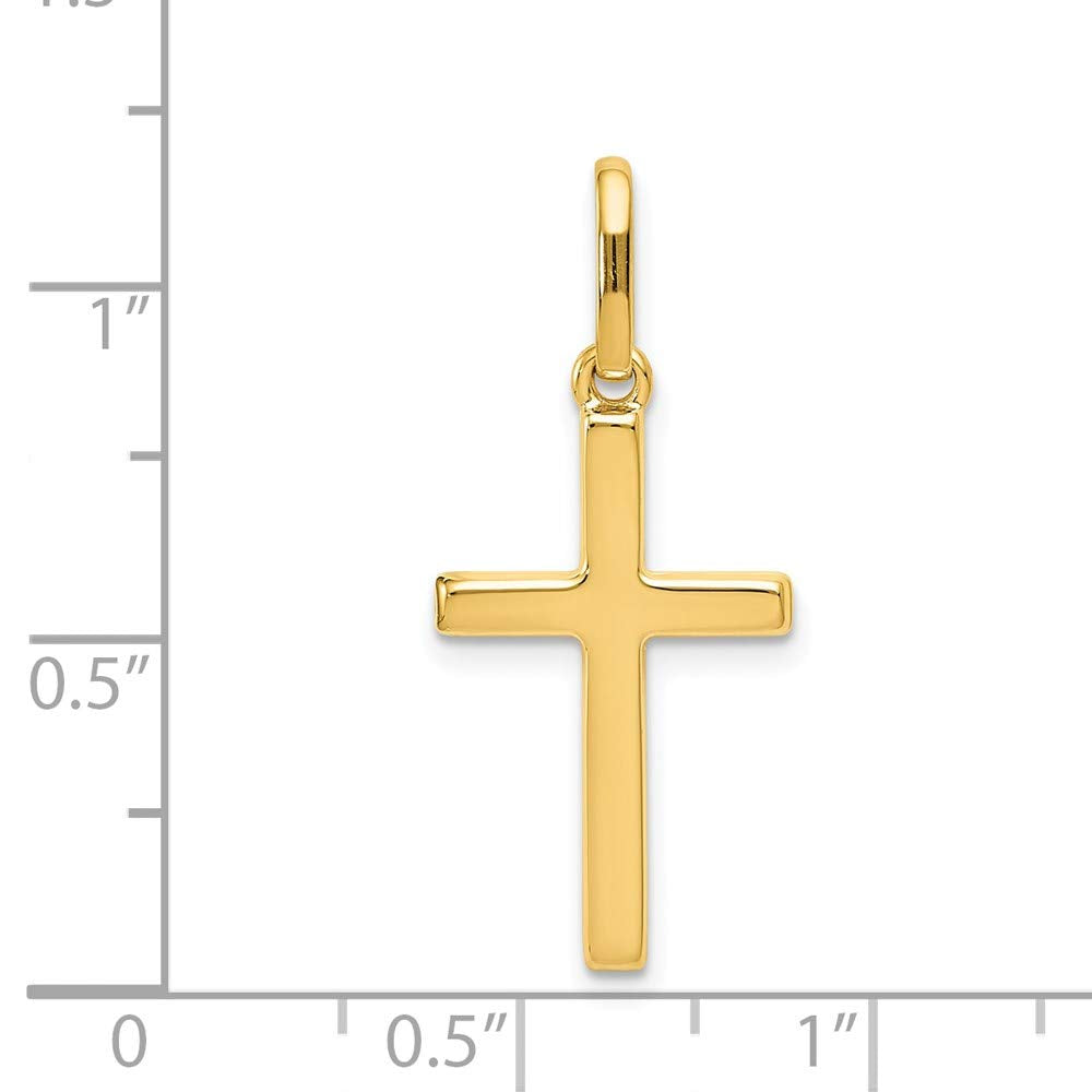 Jewelry Affairs 14k Yellow Gold Cross Religious Pendant, 30mm x 13mm