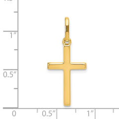 Jewelry Affairs 14k Yellow Gold Cross Religious Pendant, 30mm x 13mm