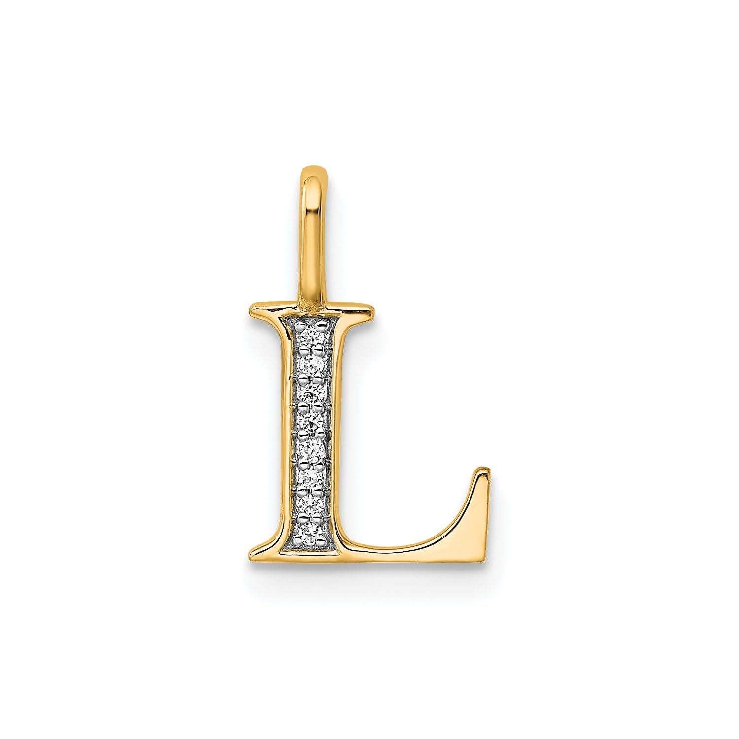 14K Yellow Gold Initial Monogram Letter Diamond Pendant