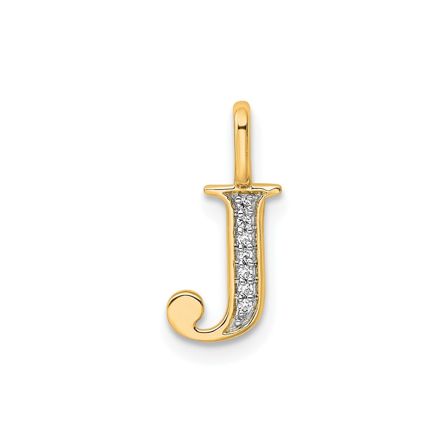 14K Yellow Gold Initial Monogram Letter Diamond Pendant