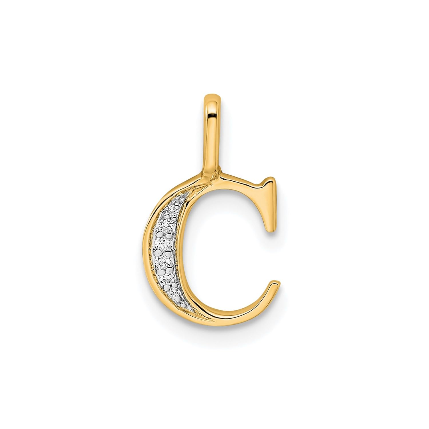 14K Yellow Gold Initial Monogram Letter Diamond Pendant