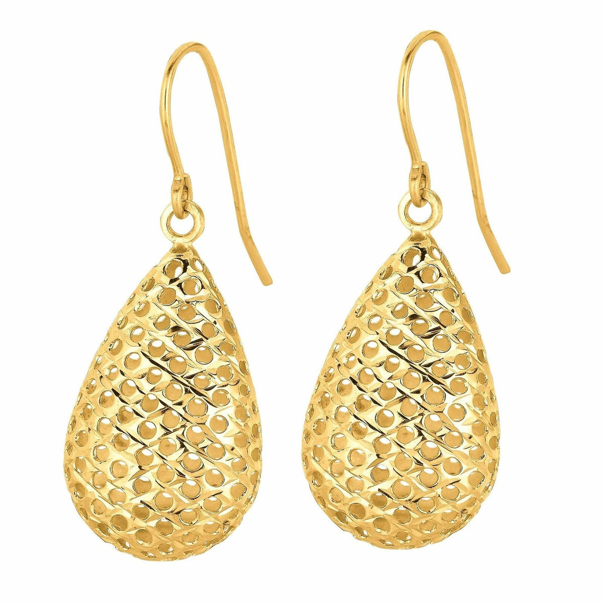 14K Yellow Gold Tear Drop Earrings