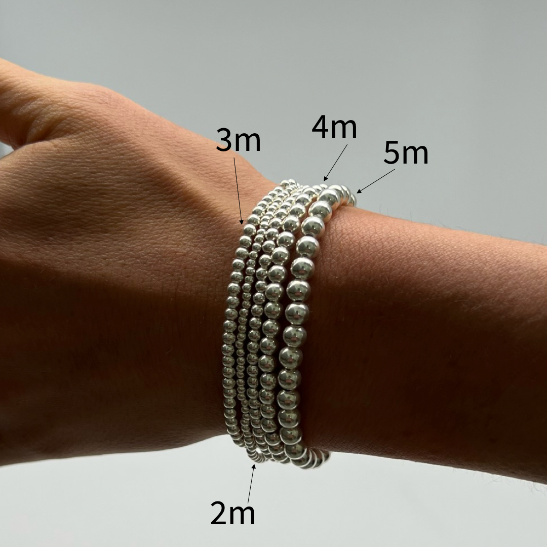 5MM Silver Ball Bracelet fine designer jewelry for men and women