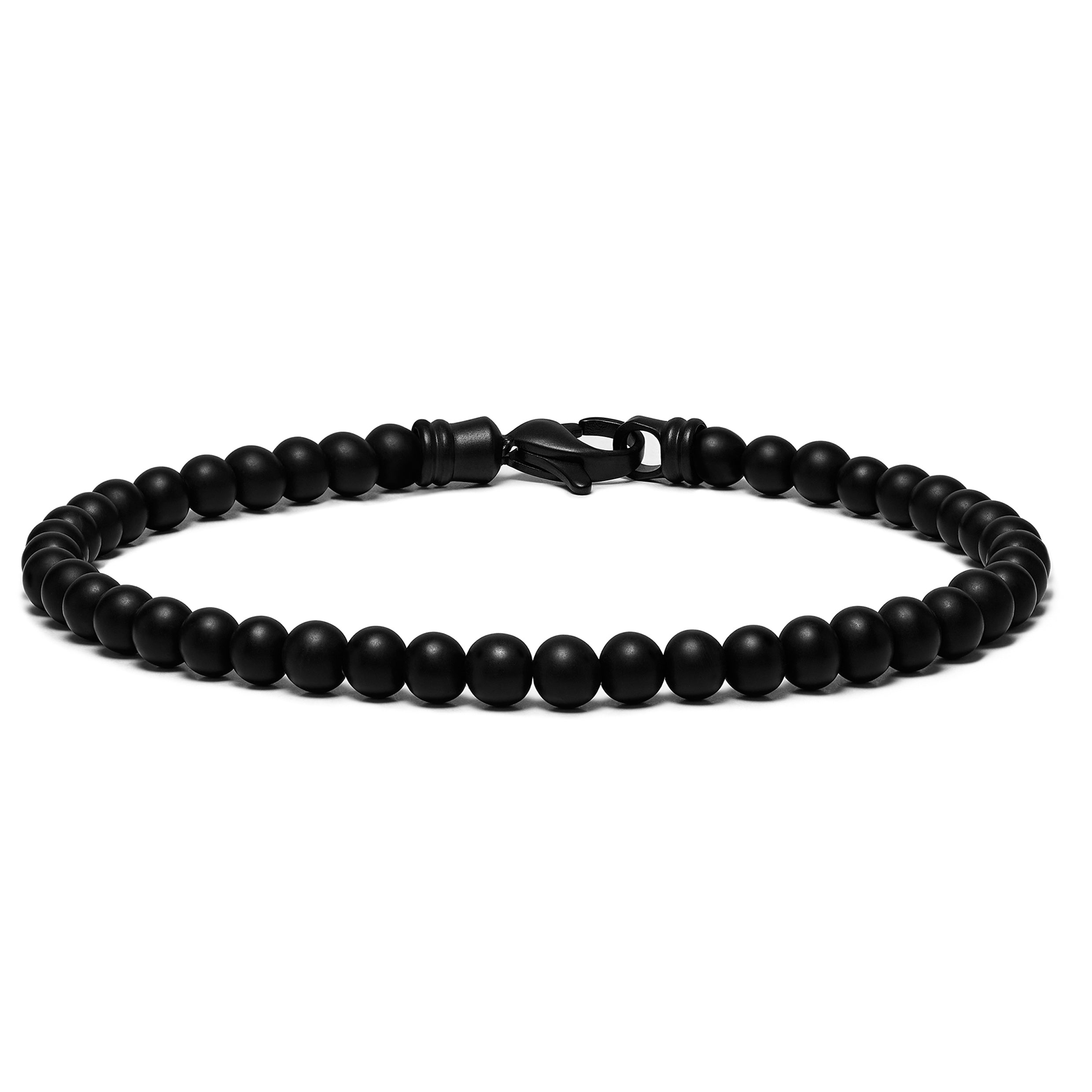 Spiritual Bead Bracelet, 4MM - Black Onyx fine designer jewelry for men and women